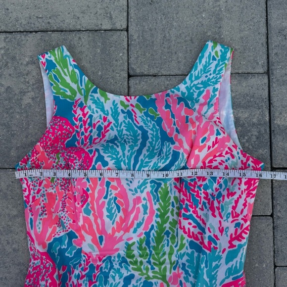 Lilly Pulitzer Lets Cha Cha Aqua Delia Shift Dress Pink Blue Size 2 Holy Grail - Picture 4 of 8